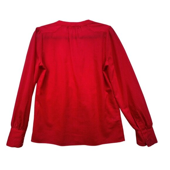 J. Crew Womens Polka Dot Button-Down Blouse Size 6 Red Long Sleeve Top Career Of - Picture 8 of 10